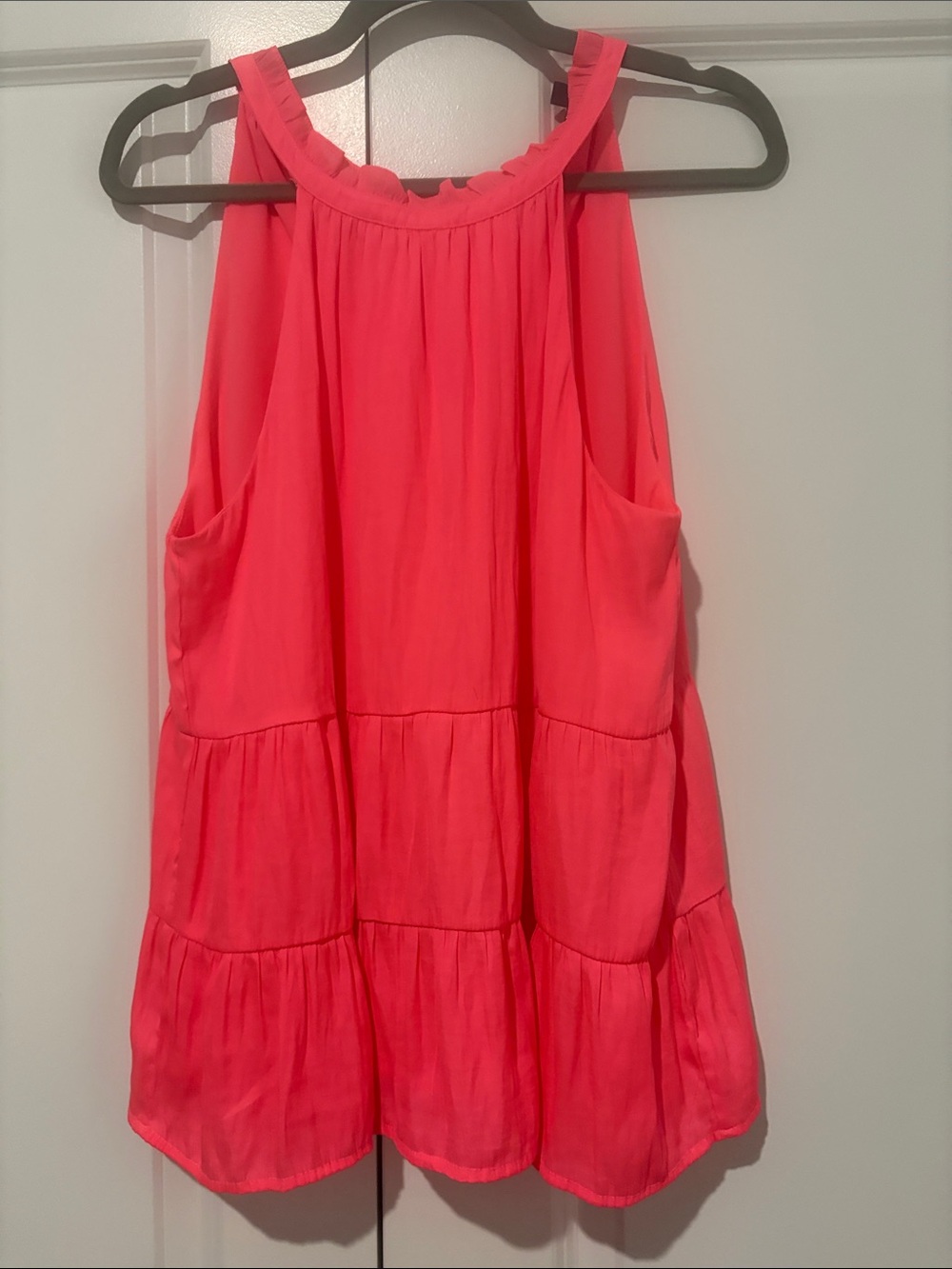 Skies Are Blue Coral Tiered Halter Tunic